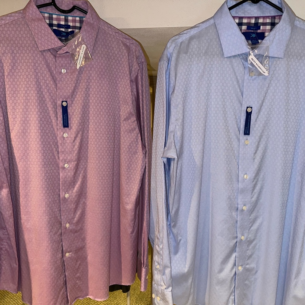 NWT - Egara, Lot of 2, Tall Men’s Dress Shirts, XLT, Slim Fit